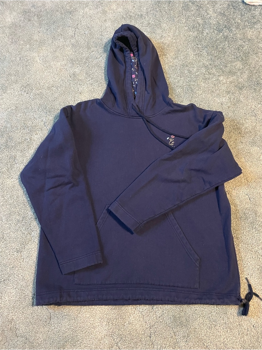Northern Reflections Navy Pullover Hoodie with Subtle Embroidery